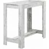 ALTOBUY ADRIAN - Table Bar 120cm Effet Bois Blanc Vieilli - Blanc