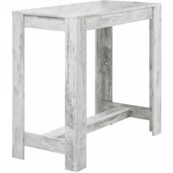 ALTOBUY ADRIAN - Table Bar 120cm Effet Bois Blanc Vieilli - Blanc