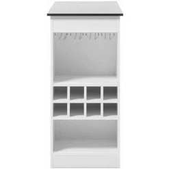 ALTOBUY BIM - Table Bar Multi-Rangement 115cm Blanche Et Effet Béton - Blanc -Table haute et bar Soldes 59824074 4