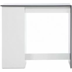 ALTOBUY BIM - Table Bar Multi-Rangement 115cm Blanche Et Effet Béton - Blanc -Table haute et bar Soldes 59824074 5