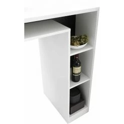 ALTOBUY PERGA - Table Bar Blanche Et Effet Béton Noir Avec Niches - Blanc 9 ALTOBUY PERGA - Table Bar Blanche Et Effet Béton Noir Avec Niches - Blanc -Table haute et bar Soldes 59824254 3