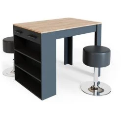 Table De Bar „Repose" Anthracite/Goldkraft Avec 2 Tabourets De Bar Vicco
