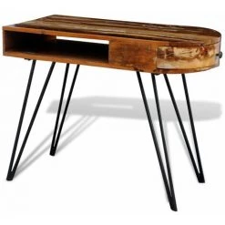NOVA Bureau 97x45x76 Cm En Bois De Récupération Avec Des Jambes En Fer Peint