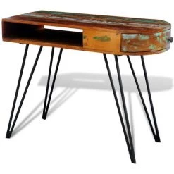 NOVA Bureau 97x45x76 Cm En Bois De Récupération Avec Des Jambes En Fer Peint -Table haute et bar Soldes 59980954 3
