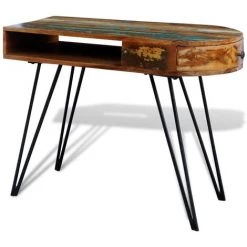 NOVA Bureau 97x45x76 Cm En Bois De Récupération Avec Des Jambes En Fer Peint -Table haute et bar Soldes 59980954 4