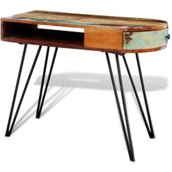 NOVA Bureau 97x45x76 Cm En Bois De Récupération Avec Des Jambes En Fer Peint -Table haute et bar Soldes 59980954 5