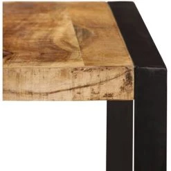 NOVA Tableau à Manger Salon En Bois Massif 180x90x76 Cm Brun -Table haute et bar Soldes 59995255 3