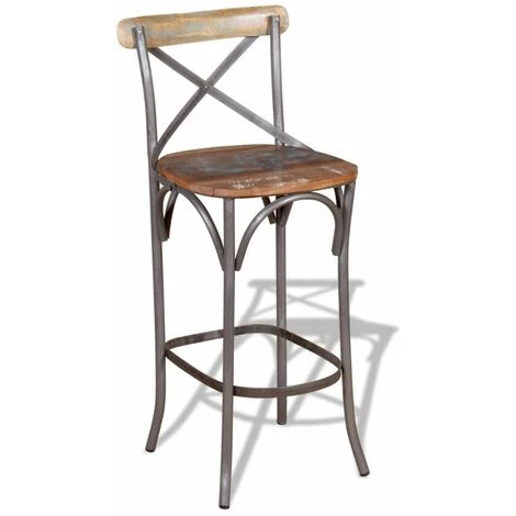 NOVA Tabourets De Bar En Bois Massif De Récupération Recyclée Multicolore 7 NOVA Tabourets De Bar En Bois Massif De Récupération Recyclée Multicolore – Image 5