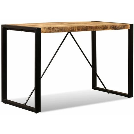 NOVA Table à Manger Style Industriel En Bois Massif De Brun Brut Et De Mangue Noire 7 NOVA Table à Manger Style Industriel En Bois Massif De Brun Brut Et De Mangue Noire – Image 5