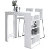 AKORD Table De Bar Pour Le Tabouret Blanche 115 Cm Couleur Blanc Mat - 115x50x103 Cm -Table haute et bar Soldes 60055268 1