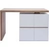 MILIBOO Îlot - Table De Bar Modulable Avec Rangement Blanc Mat Et Chêne H90 MAX - Blanc Mat -Table haute et bar Soldes 60156429 1