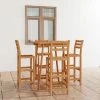 LITZEE Ensemble De Bar D'extérieur 5 Pcs Bois D'acacia Massif # -Table haute et bar Soldes 60165987 1