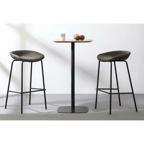 FURNMOD DESIGN YOUR SPACE Table Haute De Pub Avec Plateau En Bois De Chêne Naturel | Chêne - Chêne 5 FURNMOD DESIGN YOUR SPACE Table Haute De Pub Avec Plateau En Bois De Chêne Naturel | Chêne - Chêne – Image 3