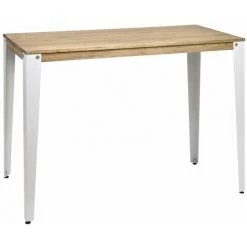 Table Mange Debout Lunds 60X140x110cm Blanc-Vieilli. Box Furniture - Blanc