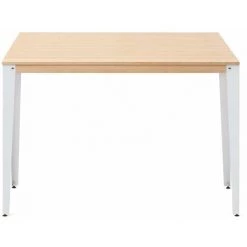 Table Mange Debout Lunds 80X160x110cm Blanc-Naturel. Box Furniture - Blanc -Table haute et bar Soldes 60283892 2