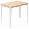 Table Mange Debout Lunds 60X140x110cm Blanc-Naturel. Box Furniture - Blanc -Table haute et bar Soldes 60283893 1