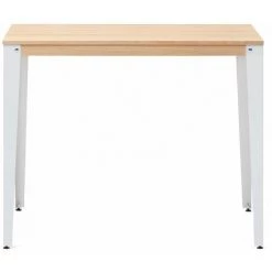 Table Mange Debout Lunds 60X100x110cm Blanc-Naturel. Box Furniture - Blanc -Table haute et bar Soldes 60283894 2