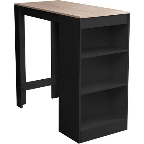 Ikayaa Table De Bar Rustique à Hauteur De Comptoir Table De Salle à Manger De Ferme Avec Rangement Intégré à 3 Niveaux Étagères Ouvertes Repose-pieds De Soutien Pour Les Petits Endroits Limités | 3 Couleurs Chics En Option - Le Noir 3 Ikayaa Table De Bar Rustique à Hauteur De Comptoir Table De Salle à Manger De Ferme Avec Rangement Intégré à 3 Niveaux Étagères Ouvertes Repose-pieds De Soutien Pour Les Petits Endroits Limités | 3 Couleurs Chics En Option - Le Noir