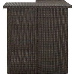 INLIFE Meuble De Bar De Jardin 4 Pcs Et Coussins Résine Tressée Marron -Table haute et bar Soldes 60599474 4