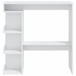 INLIFE Table De Bar étagère De Rangement Blanc 100x50x101,5 Cm 11 INLIFE Table De Bar étagère De Rangement Blanc 100x50x101,5 Cm -Table haute et bar Soldes 60599659 5