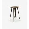 Table Haute En Acier Et Bois De Bambou Massif - Longueur 60 X Profondeur 60 X Hauteur 104 Cm -PEGANE- -Table haute et bar Soldes 60661953 1