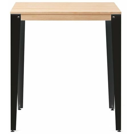 Table Mange Debout Lunds 80X80x110cm Noir-Naturel. Box Furniture - Noir 4 Table Mange Debout Lunds 80X80x110cm Noir-Naturel. Box Furniture - Noir – Image 2