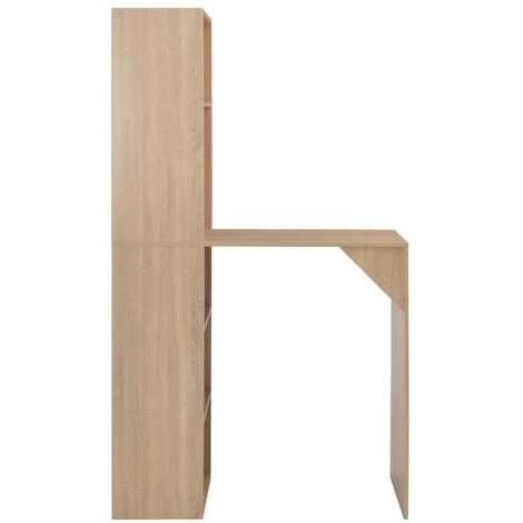 NOVA Table De Bar Avec Armoire Bibliothèque En Bois Table Moderne Différentes Couleurs Couleur : Chêne 6 NOVA Table De Bar Avec Armoire Bibliothèque En Bois Table Moderne Différentes Couleurs Couleur : Chêne – Image 4
