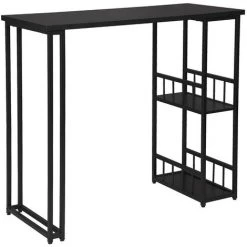 NOVA Comptoir De Table De Cuisine Haute Avec étagères De Style En Bois Et Métal Différentes Couleurs Couleur : Noir