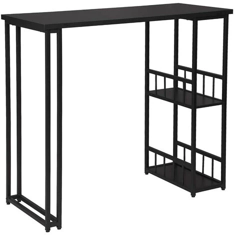 NOVA Comptoir De Table De Cuisine Haute Avec étagères De Style En Bois Et Métal Différentes Couleurs Couleur : Noir 3 NOVA Comptoir De Table De Cuisine Haute Avec étagères De Style En Bois Et Métal Différentes Couleurs Couleur : Noir