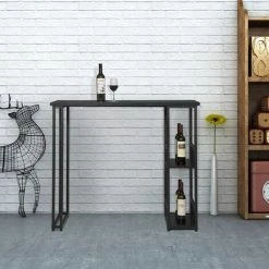 NOVA Comptoir De Table De Cuisine Haute Avec étagères De Style En Bois Et Métal Différentes Couleurs Couleur : Noir 8 NOVA Comptoir De Table De Cuisine Haute Avec étagères De Style En Bois Et Métal Différentes Couleurs Couleur : Noir -Table haute et bar Soldes 60809142 3