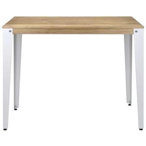 Table Mange Debout Lunds 60X120x110cm Blanc-Vieilli. Box Furniture - Blanc 4 Table Mange Debout Lunds 60X120x110cm Blanc-Vieilli. Box Furniture - Blanc – Image 2