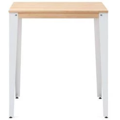 Table Mange Debout Lunds 70X70x110cm Blanc-Naturel. Box Furniture - Blanc -Table haute et bar Soldes 60809680 2