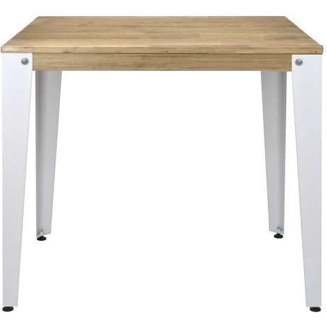 Table Mange Debout Lunds 70X70x110cm Blanc-Vieilli. Box Furniture - Blanc 4 Table Mange Debout Lunds 70X70x110cm Blanc-Vieilli. Box Furniture - Blanc – Image 2