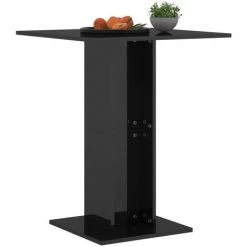 FIMEI Table De Bistro Noir Brillant 60x60x75 Cm Aggloméré -Table haute et bar Soldes 60965824 3