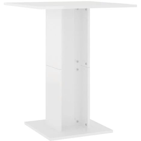 FIMEI Table De Bistro Blanc Brillant 60x60x75 Cm Aggloméré 4 FIMEI Table De Bistro Blanc Brillant 60x60x75 Cm Aggloméré – Image 2