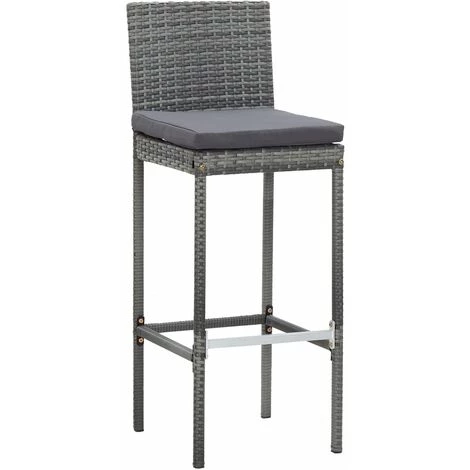 FIMEI Ensemble De Bar 9 Pcs Résine Tressée Et Bois D'acacia Gris 6 FIMEI Ensemble De Bar 9 Pcs Résine Tressée Et Bois D'acacia Gris – Image 4