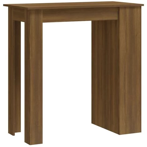 FIMEI Table De Bar Et Rangement Chêne Marron 102x50x103,5cm Aggloméré 4 FIMEI Table De Bar Et Rangement Chêne Marron 102x50x103,5cm Aggloméré – Image 2