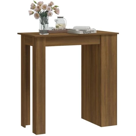 FIMEI Table De Bar Et Rangement Chêne Marron 102x50x103,5cm Aggloméré 6 FIMEI Table De Bar Et Rangement Chêne Marron 102x50x103,5cm Aggloméré – Image 4