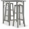 FIMEI Ensemble De Bar 3 Pcs Bois Et Acier Anthracite -Table haute et bar Soldes 60967290 1