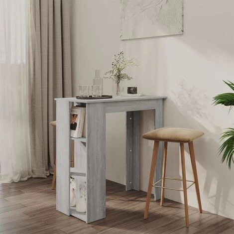 FIMEI Table De Bar Avec étagère Sonoma Gris 102x50x103,5 Cm Aggloméré 3 FIMEI Table De Bar Avec étagère Sonoma Gris 102x50x103,5 Cm Aggloméré