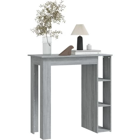 FIMEI Table De Bar Avec étagère Sonoma Gris 102x50x103,5 Cm Aggloméré 7 FIMEI Table De Bar Avec étagère Sonoma Gris 102x50x103,5 Cm Aggloméré – Image 5