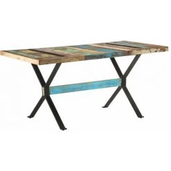 FIMEI Table De Salle à Manger 160x80x76cm Bois De Récupération Massif
