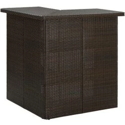 FIMEI Meuble De Bar De Jardin 8 Pcs Et Coussins Résine Tressée Marron -Table haute et bar Soldes 60969235 4
