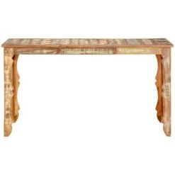 FIMEI Table De Salle à Manger 140x70x76cm Bois De Récupération Massif -Table haute et bar Soldes 60969681 2