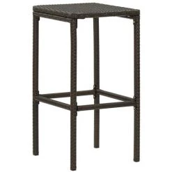 FIMEI Meuble De Bar De Jardin 7 Pcs Et Coussins Résine Tressée Marron -Table haute et bar Soldes 60970253 5