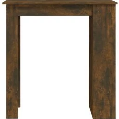 FIMEI Table De Bar Et étagère De Rangement Chêne Fumé 102x50x103,5 Cm -Table haute et bar Soldes 60970302 5