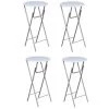 FIMEI Table De Bar 4 Pcs Avec Dessus De Table En MDF Blanc -Table haute et bar Soldes 60971406 1