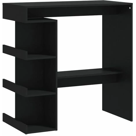 FIMEI Table De Bar étagère De Rangement Noir 100x50x101,5 Cm 4 FIMEI Table De Bar étagère De Rangement Noir 100x50x101,5 Cm – Image 2