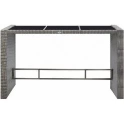 FIMEI Meuble De Bar De Jardin 7 Pcs Et Coussins Résine Tressée Gris -Table haute et bar Soldes 60972357 4