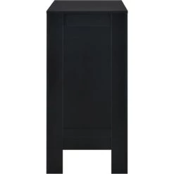 FIMEI Table De Bar Avec étagère Noir 110x50x103 Cm -Table haute et bar Soldes 60975103 4